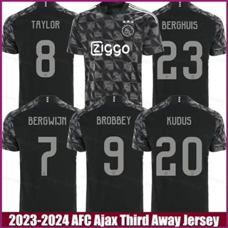 เสื้อกีฬาแขนสั้น ลายทีม YP2 2023-2024 AFC Ajax Third Away Bergwijn Berghuis Taylor Kudus Brobbey Jersey Tshirs พลัสไซซ์ PY2