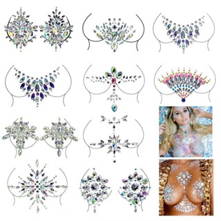 Cross-border carnival body face sticking eyebrow center sticking face sticking acrylic diamond sticking performance make-up chest sticking jewel