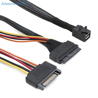 Adhyu สายเคเบิลพาวเวอร์ซัพพลาย 12G Mini SAS HD เป็น U.2 36P SFF-8643 เป็น SAS U.2 SFF-8639 0.5 ม. 1 ม. พร้อม 15Pin SATA สําหรับ U.2 SSD TH