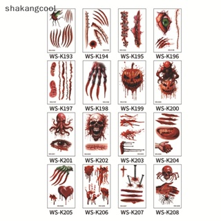 Shakangcool สติกเกอร์รอยสักชั่วคราว ลายรอยแผลเป็น รอยแผลเป็นน่ากลัว สําหรับตกแต่งปาร์ตี้ฮาโลวีน DIY