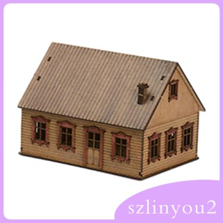 [szlinyou2] ของเล่นตัวต่อ รูปบ้านทิวทัศน์ สเกล Oo 3D สไตล์ยุโรป 1/72 DIY สําหรับฉากโต๊ะทราย