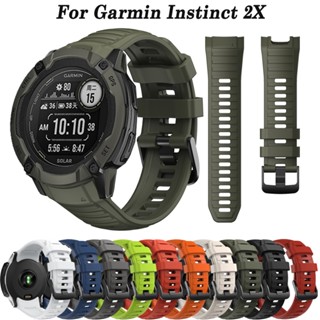 สําหรับ Garmin Instinct 2X สมาร์ทวอทช์ อย่างเป็นทางการ สายซิลิโคน เปลี่ยนได้ สายรัดข้อมือ อุปกรณ์เสริมสร้อยข้อมือ