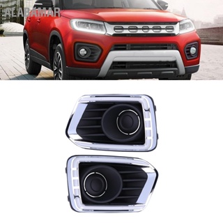 ALABAMAR ไฟวิ่งกลางวัน LED ไฟเลี้ยวแบบไดนามิกความสว่างสูงเหมาะสำหรับ Suzuki Vitara Brezza 2020