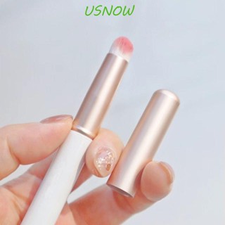 Usnow แปรงคอนซีลเลอร์ ไฟเบอร์เทียม หัวกลม ขนาดเล็ก พกพาง่าย สีขาว ม่วง สําหรับเกลี่ยลิปสติก