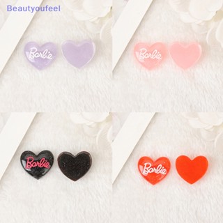 [Beautyoufeel] แผ่นเรซิ่น รูปหัวใจน่ารัก DIY สําหรับตกแต่งเครื่องประดับ ต่างหู แก้วน้ํา โทรศัพท์ ปิ่นปักผม 5 ชิ้น