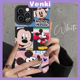 Venki - เข้ากันได้สำหรับ เคสไอโฟน เคสไอโฟน11 เคส iphone 11 หนังนิ่มลายทางแนวตั้งกันกระแทกเคสโทรศัพท์สีดำป้องกันกล้องน่ารักการ์ตูนเมาส์เข้ากันได้กับ iPhone 14 13 Pro max 12 Pro max XR XS 7 8