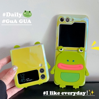 Lushuo เคสโทรศัพท์มือถือ ลายกบ ไส้กรอก ลูกบาศก์ น่ารัก สําหรับ Samsung Galaxy Z Flip 5 4 3 Z Flip5 ZFlip5 ZFlip 5 Flip4 Flip3