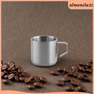 [Almencla] แก้วกาแฟสเตนเลส พร้อมที่จับ อเนกประสงค์ สําหรับร้านอาหาร