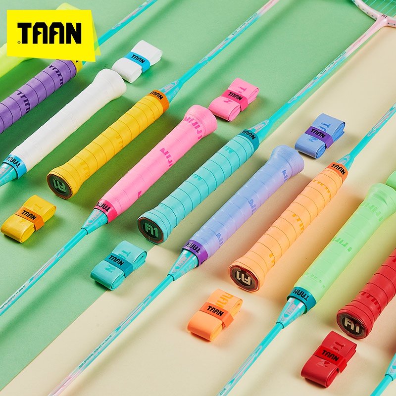 Taan/taan แบดมินตันมือกาว Grip Winding เข็มขัด Anti-slip ทนต่อการสึกหรอดูดซับเหงื่อแร็กเก็ตสายคล้อง 