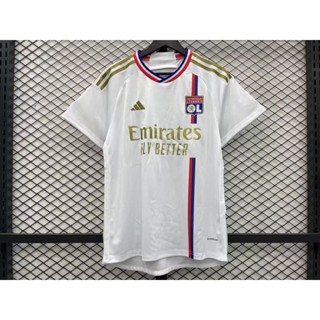 เสื้อกีฬาแขนสั้น ลายทีมชาติฟุตบอล lyon 23 24 ชุดเหย้า สําหรับผู้ชาย