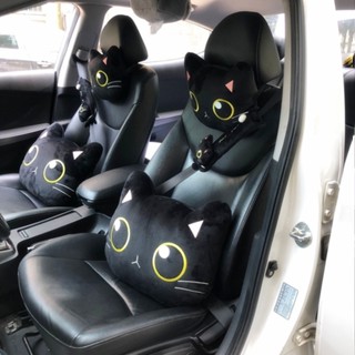 Automotive Headrest Cute Black Cat Car Neck Protector Lumbar Pillow Car Interior Decoration Universal car headrest car interior accessories