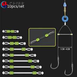 Chink สายเบ็ดตกปลา แบบตะขอคู่ หมุนได้ แบบพกพา 10 ชิ้น