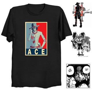 เสื้อยืดแขนสั้นOne Piece Ace T เสื้อชาย Onepiece ญี่ปุ่น Anime เสื้อยืดผู้ชาย Casual Top Tee Tshirt Homme ฤดูร้อนผ้าฝ้าย