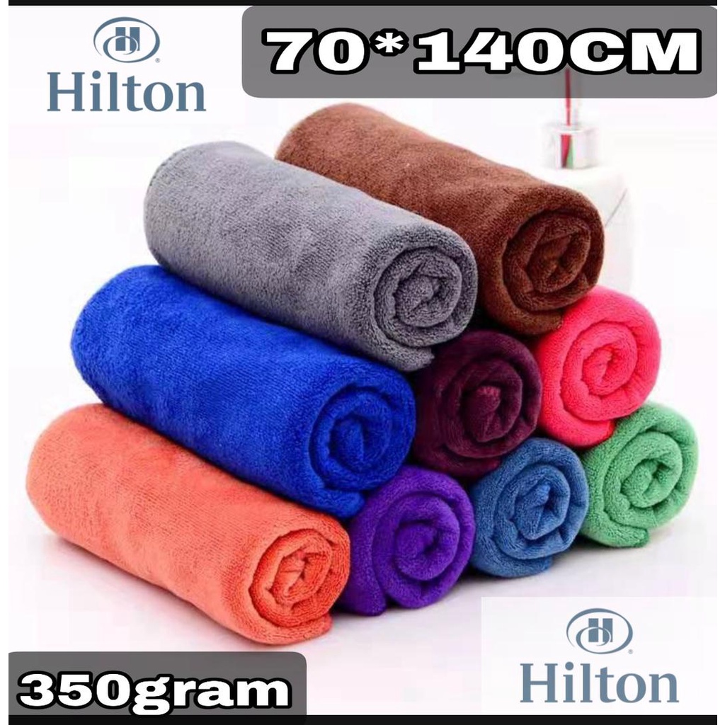 ผ้าเช็ดตัวโรงแรม Hilton ผ้าเช็ดตัวคุณภาพสูงนุ่มพิเศษ (70x140CM/ 30X55"INCHI)Tuala Lembut Gebu