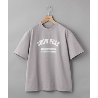 เสื้อยืดแขนสั้น คอกลม พิมพ์ลายตัวอักษร Snowpeak ที่ทนทาน แฟชั่นฤดูใบไม้ผลิ และฤดูร้อน