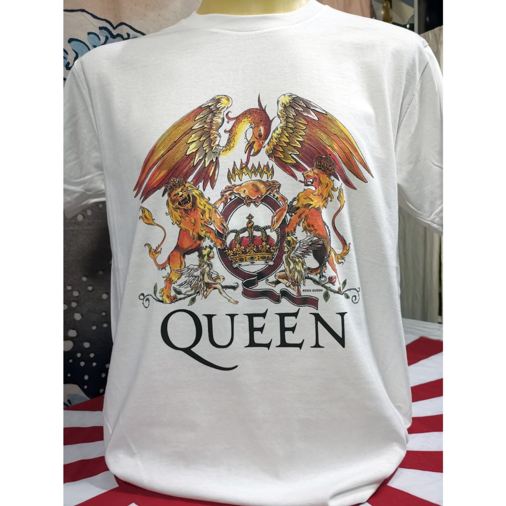 GOD ER เสื้อวงนำเข้า Queen Logo Bohemian Rhapsody Freddie Mercury We Will Rock You British Rock Vint