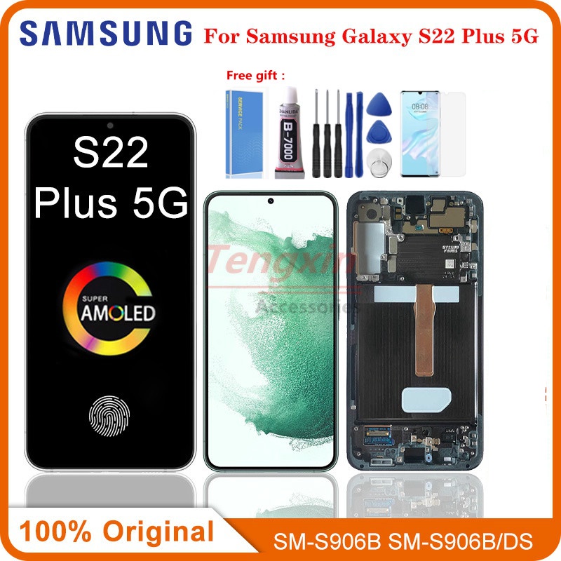 6.6 "จอแสดงผล AMOLED สําหรับ Samsung Galaxy S22 Plus 5G LCD SM-S906B LCD Touch Screen Digitizer Asse