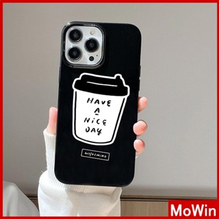 Mowin - เข้ากันได้สำหรับ เคสไอโฟน เคสไอโฟน11 เคส iphone 11 สำหรับ iPhone 14 Pro Max เคส iPhone สีดำเงา TPU เคสอ่อนกันกระแทกป้องกันกล้องวันกาแฟเข้ากันได้กับ iPhone 13 Pro max 12 Pro Max 11 xr xs max 7Plus 8Plus