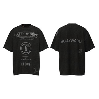 เสื้อยืดแขนสั้นลําลอง ผ้าฝ้าย พิมพ์ลายตัวอักษร GALLERY DEPT แฟชั่นสตรีท สําหรับผู้ชาย และผู้หญิง