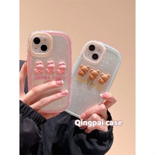 เคสโทรศัพท์มือถือ กันตก ป้องกัน ลายกระต่ายหมี สามมิติ สําหรับ Apple Iphone 14promax 13 11 14pro 13pro 14