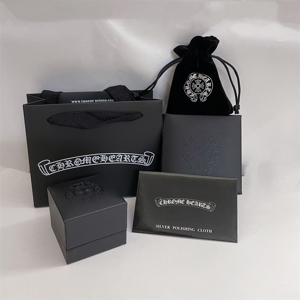 Chrome Hearts เคาน์เตอร์สร้อยคอรั้งสร้อยข้อมือลูกไม้แหวนหู Studs บรรจุกล่องเครื่องประดับกล่องกระเป๋า High-End