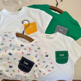 พร้อมส่ง เสื้อยืดแขนสั้น ผ้าฝ้ายแท้ พิมพ์ลายการ์ตูน ขนาดเล็ก กลาง และใหญ่ แฟชั่นฤดูร้อน สไตล์สตรีท สําหรับเด็กผู้ชาย และผู้หญิง