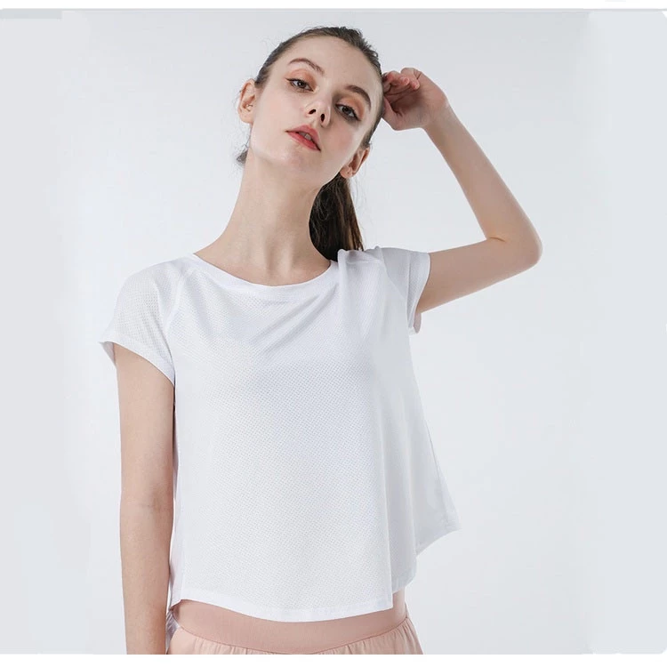 เสื้อยืดแขนสั้นผ้าตาข่ายทรงหลวมสำหรับผู้หญิง thumbnail 7