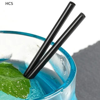 Hcs หลอดดูดค็อกเทล แบบสั้น ขนาด 21 13 ซม. สีดํา แบบใช้แล้วทิ้ง สําหรับงานแต่งงาน ปาร์ตี้ 500 ชิ้น