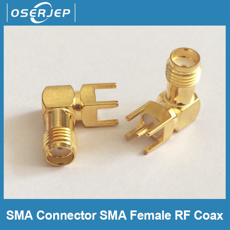 5PCS SMA female Thru Hole plug Right Angle 90 DEGREE ( SMA-KWE ) PCB Mount connector RF adapter best quality.