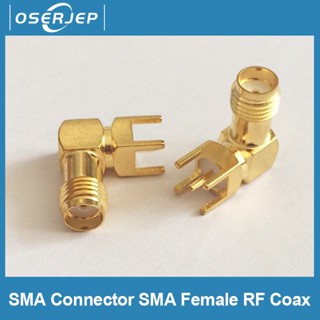 5PCS SMA female Thru Hole plug Right Angle 90 DEGREE ( SMA-KWE ) PCB Mount connector RF adapter best quality.