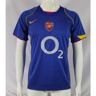 เสื้อกีฬาแขนสั้น ลายทีมชาติฟุตบอล Arsenal Away 0405 AAA สีฟ้า สไตล์เรโทร แห้งเร็ว สําหรับผู้ชาย ไซซ์ S-XXL