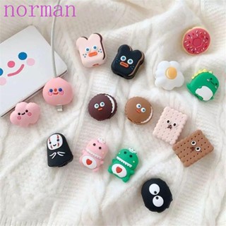 Norman ตัวถนอมสายชาร์จ สาย Usb ลายการ์ตูนน่ารัก อุปกรณ์เสริม สําหรับโทรศัพท์มือถือ