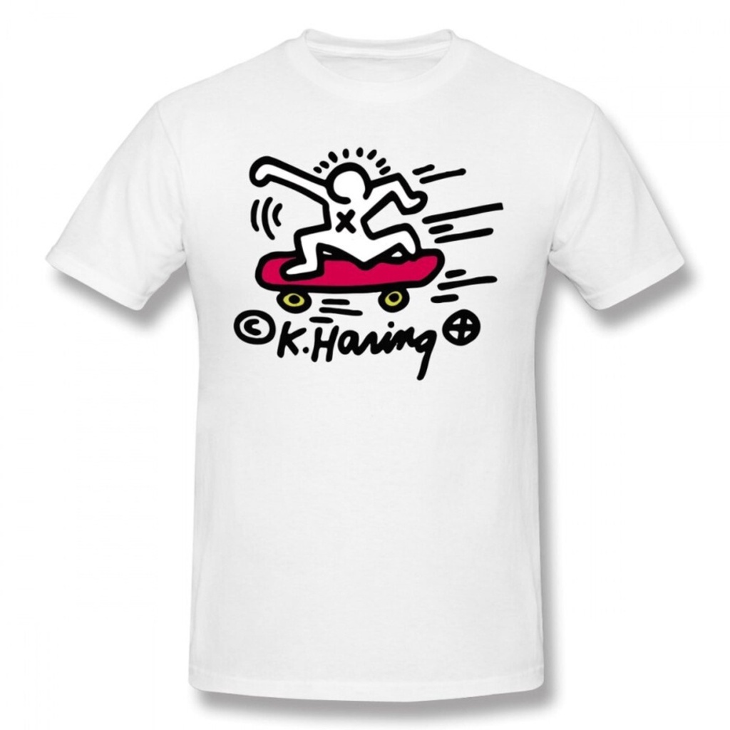 WXเสื้อแขนสั้น เสื้อยืดแขนสั้น เสื้อยืดถูกๆ ไม่ต้องรีด new spring and  Keith Haring T Shirt KEITH HA