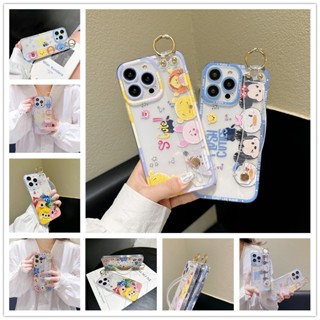 เคสโทรศัพท์มือถือ TPU นิ่ม แบบใส ป้องกันกล้อง ลายการ์ตูนมินนี่ มิกกี้เมาส์น่ารัก พร้อมสายคล้องข้อมือ สําหรับ OPPO R11 R11S Plus R15 R17 Pro R15S
