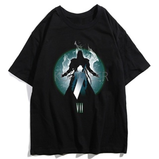 ขายดี เสื้อยืดลําลอง แขนสั้น พิมพ์ลายกราฟิก Final Fantasy Fallen Angel Sephiroth Cloud Strife Sephiroth สไตล์ฮาราจูกุ สํ