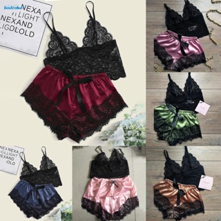 【HODRD】Women Sleepwear Underwear Valentine Ladies Lingerie Plus Size Set Shorts【Fashion】