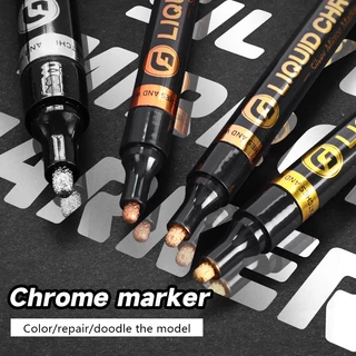 ปากกา Chrome Marker กันน้ํา ขนาดหัว 0.7/1/2/3 มม. สําหรับการ์ด โมเดล โปสเตอร์