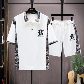 [พร้อมส่ง] เสื้อยืดแขนสั้น คอปกโปโล และกางเกงขาสั้น เข้ากับทุกการแต่งกาย แฟชั่นฤดูร้อน สําหรับผู้ชาย [พร้อมส่ง]