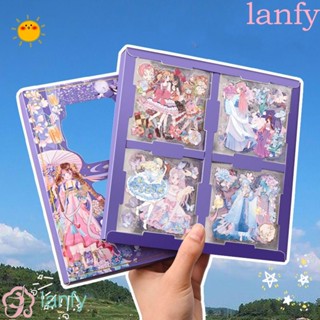 Lanfy สติกเกอร์ ลายการ์ตูนตัวละคร Kawaii สไตล์ฮั่นฝู สําหรับตกแต่งเครื่องเขียน โรงเรียน สํานักงาน DIY