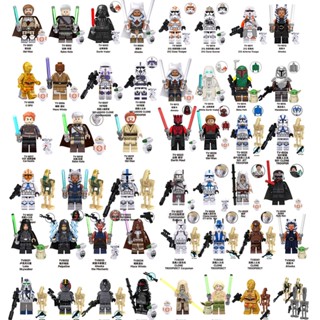 ของเล่นตัวต่อฟิกเกอร์ Star Wars Luke Palpatine Clone Troopers Darth Vader Ahsoka ขนาดเล็ก