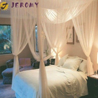 JEROMY Mosquito Net Durable Black Canopy King Size 4 Corner Post Bedding