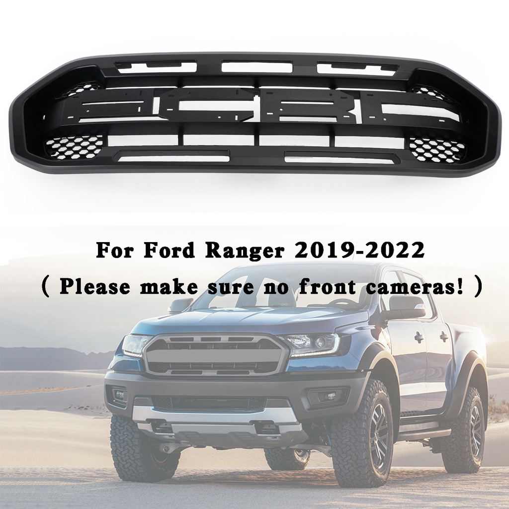 Areyourshop กระจังหน้าทรง Raptor สำหรับ Ford Ranger 2019-2023 สีดำ