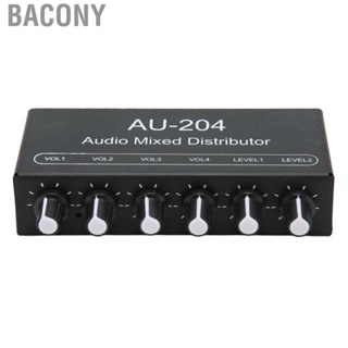 Bacony Headphone Amplifier Mixer  3.5mm Interface Output Level Control Aluminium Alloy Stereo  Signal Mixer 2 in 4 Out  for Studio for Stage