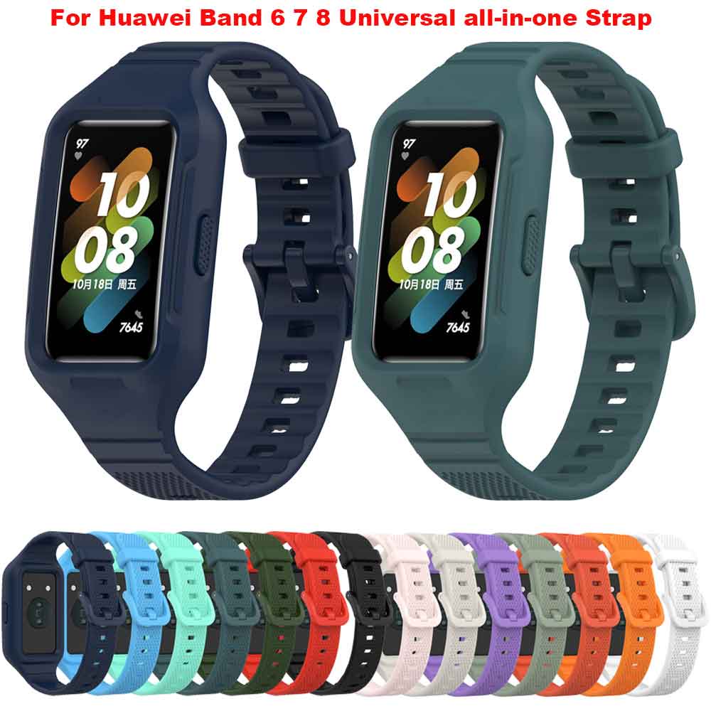 สายนาฬิกาข้อมือซิลิโคน แบบเปลี่ยน สําหรับ Huawei Band 8 Band 7 Huawei Band 6 Honor Band 6