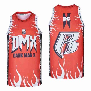 เสื้อกีฬาบาสเก็ตบอล ลาย DARK MAN X DMX คุณภาพสูง สีดํา สีแดง แฟชั่นฤดูร้อน 2023