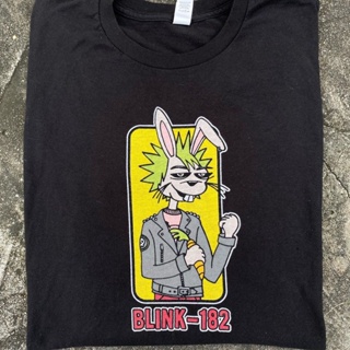 Blink182 เสื้อยืดลําลอง แขนสั้น พิมพ์ลายกระต่าย วงร็อคพังก์ วิงค์ 182