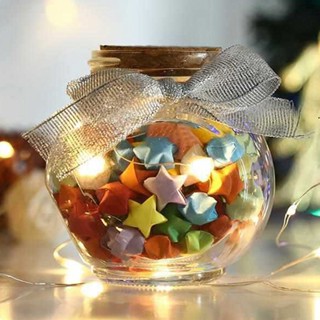 Origami Stars ขวดแก้ว ทรงกลม แฮนด์เมด DIY