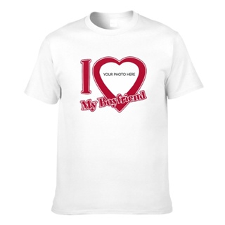 เสื้อยืด พิมพ์ลาย I Love My Boyfriend คุณภาพสูง สไตล์วินเทจ Diy