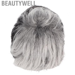 Beautywell Short Wig  Grey Male Wig Layered Stylish Natural  for Role Play