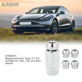 ALASKAR กรวยล็อคล้อที่นั่งสแตนเลสล็อคล้อ Lug Nuts Bolts ชุด ทดแทนสำหรับ Tesla 3 YSX